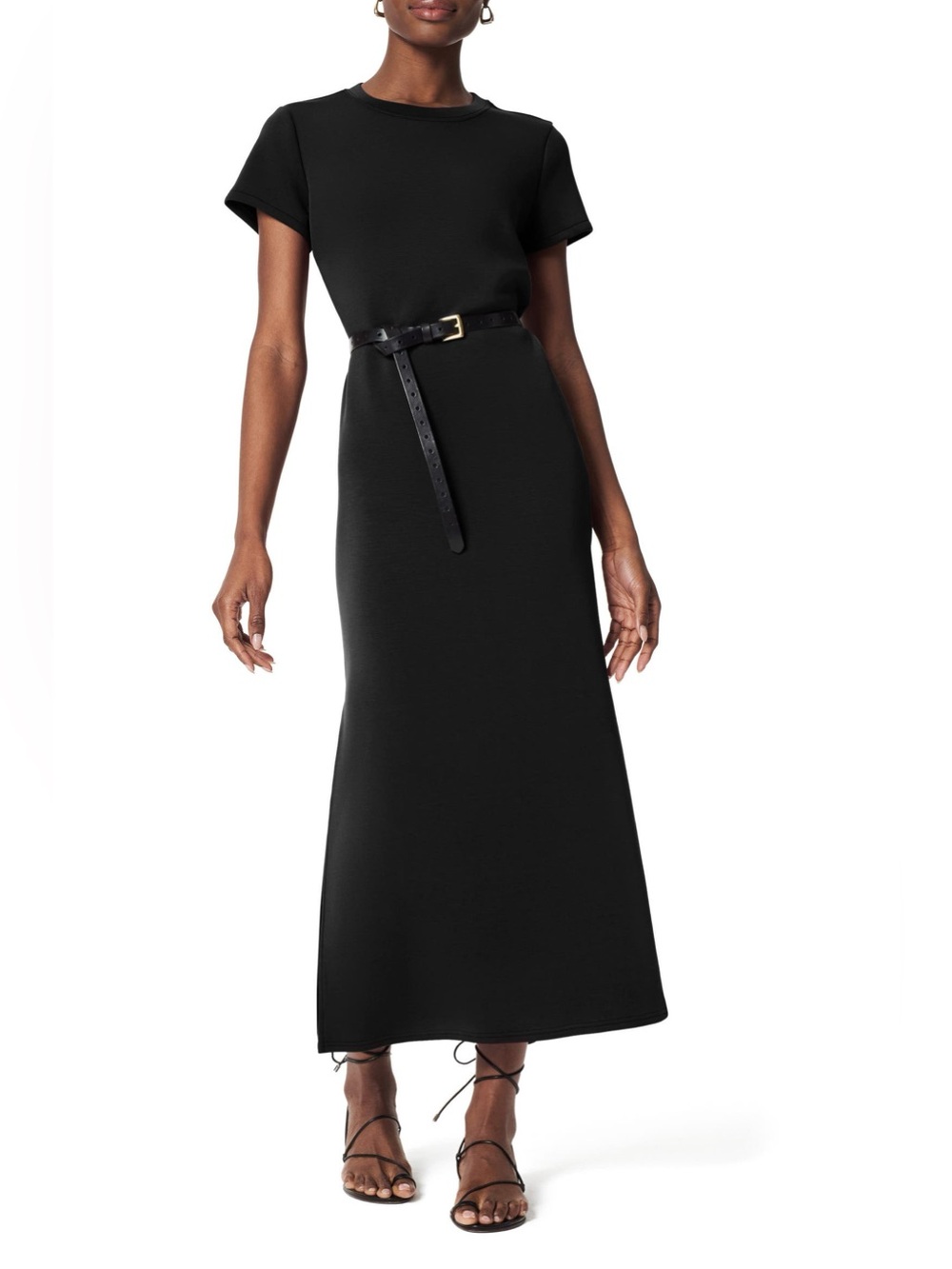 NWT Spanx AirEssentials Side Slit Maxi Dress, Very Black, Size Medium